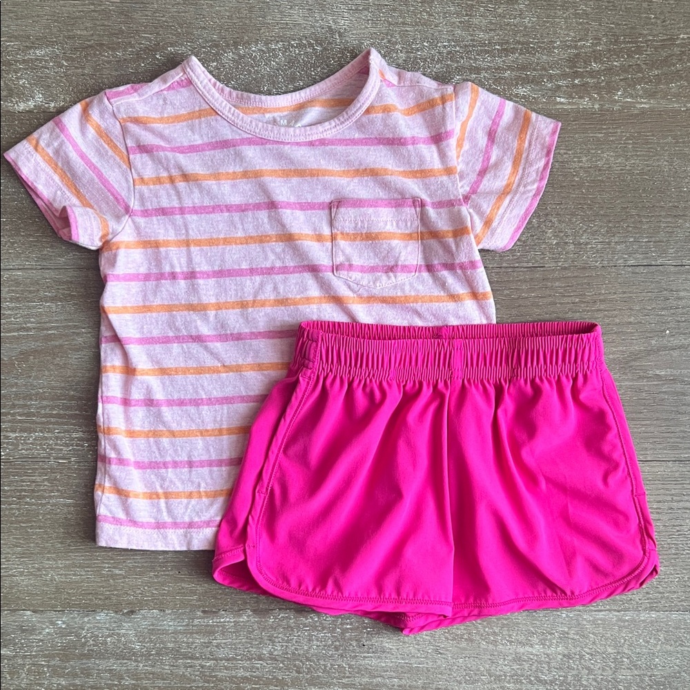 EUC Bundle Primary Kids’ StayCool Stretch Running Short & Striped Tshirt